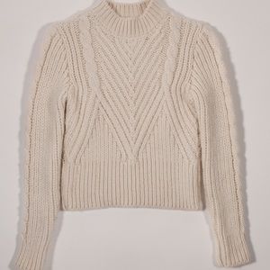 Sandro Cropped Wool Blend Sweater